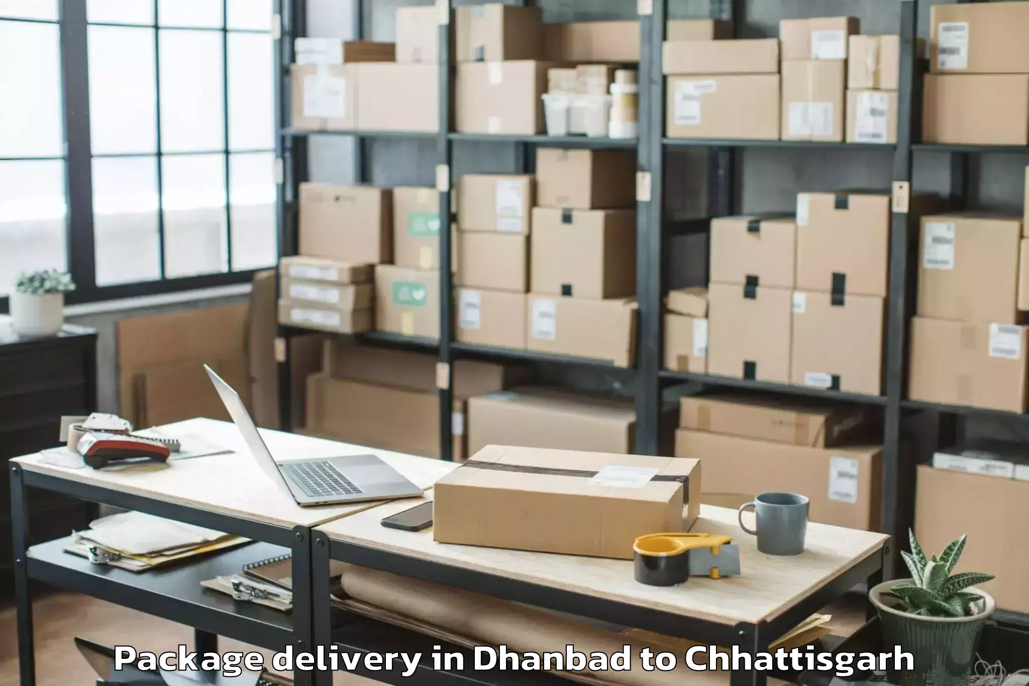 Book Dhanbad to Ramanuj Ganj Package Delivery